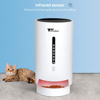 amzdeal - Comedero automático para gatos y perros, dispensador de alimentos para gatos con tamaño y tiempo de comida programable, 4 comidas por día, apto para perros y gatos - BESTMASCOTA.COM