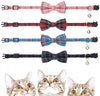 BINGPET Collar de gato Breakaway lindo pajarita con campana 4 unidades – Collares de seguridad desmontables y ajustables para gatito, incluyendo azul, rojo, rosa, azul marino - BESTMASCOTA.COM