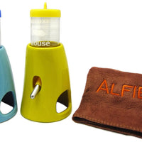 Alfie Pet - Botella de agua 2 en 1 con base de cerámica para animales pequeños como hámster enano y ratón - BESTMASCOTA.COM
