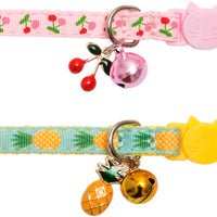 BINGPET - Collar para gato con campana, 2 collares de seguridad ajustables para gato, piña y cereza - BESTMASCOTA.COM