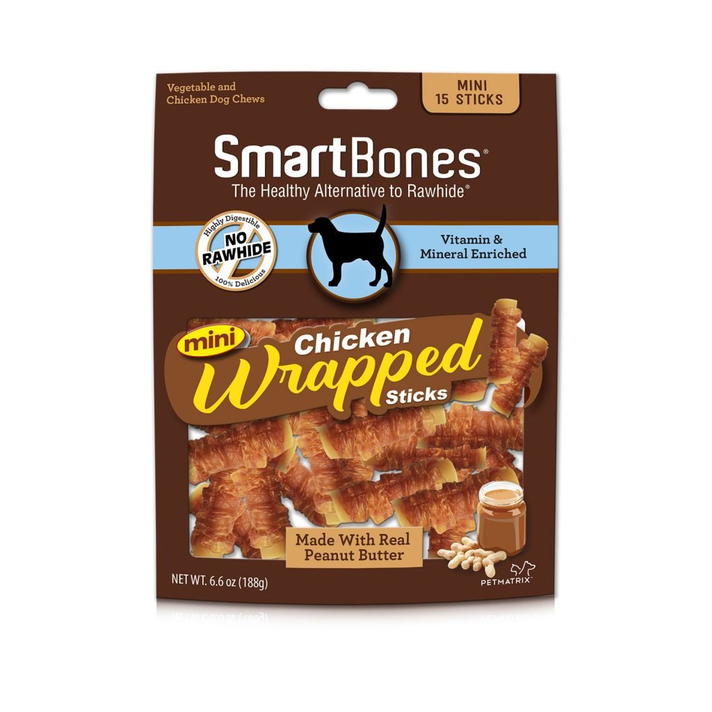 SmartBones Mini Chicken-Wrapped Sticks for Dogs, Rawhide-Free, 15 Count - BESTMASCOTA.COM