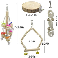 Deloky 8 paquetes de juguetes para masticar loros de madera natural, jaula colgante para pájaros, ideal para pequeños periquitos, cacatúas, conures, pinzones, periquitos, loros, pájaros enamorados - BESTMASCOTA.COM