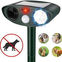 Humutan Repelente ultrasónico para perros, alimentado por energía solar e impermeable sensor PIR repelente para gatos, perros, pájaros y mofones y más - BESTMASCOTA.COM