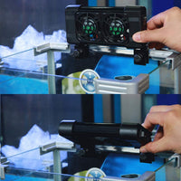 NTRA Ventilador de refrigeración para acuario, suministros de tanque de peces, ajustable, 2 3 4 cabezales, silencioso, viento frío, duradero, mini control de temperatura, clip en enfriador, ahorro de energía, fresco marino (FS 602) - BESTMASCOTA.COM
