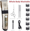 IWEEL Cortapelos para perros, 2 velocidades, profesional, recargable, inalámbrico, afeitadora para gatos y bajo nivel de ruido, a prueba de agua, cortador eléctrico para perros, kit de aseo para mascotas, cortador de pelo de animales, herramienta con tije - BESTMASCOTA.COM