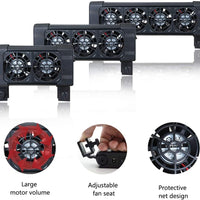 NTRA Ventilador de refrigeración para acuario, suministros de tanque de peces, ajustable, 2 3 4 cabezales, silencioso, viento frío, duradero, mini control de temperatura, clip en enfriador, ahorro de energía, fresco marino (FS 602) - BESTMASCOTA.COM