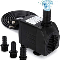 GROWNEER 550GPH Bomba sumergible 30 W Ultra silenciosa Fuente Bomba de agua, 2000 L/H, con elevación de 7.2 ft de altura, 3 boquillas para acuario, tanque de peces, estanque, hidropónico, estatuario - BESTMASCOTA.COM