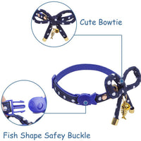 Esceneral - Collar para gato, diseño de lazo, ajustable, con hueso y campana para gatos, gatitos, cachorros - BESTMASCOTA.COM