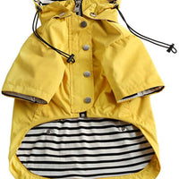 Morezi - Chubasquero para perro con cremallera y botones reflectantes, resistente a la lluvia y al agua, cordón ajustable, capucha extraíble, elegante chubasquero para perro, tallas XS a XXL - BESTMASCOTA.COM
