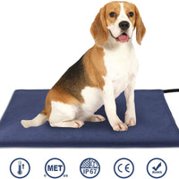 Amzdest - Almohadilla de calefacción eléctrica para perros y gatos con cable de acero resistente a masticar y cubierta lavable, almohadilla de cama para mascotas con 2 controles constantes automáticos - BESTMASCOTA.COM