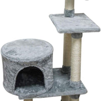 FISH&NAP Cat Tree Cat Tower Cat Condo Sisal Scratching Posts with Jump Platform Cat Furniture Activity Center Play House Grey - BESTMASCOTA.COM