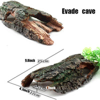 Reptile Hideouts Critter Cavern Critter Cavern Bends - Figura de resina para esconder Plecos Cíclidos arañas lagartos serpientes - BESTMASCOTA.COM