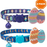 PAWCHIE - Collares para gato con campana - 2 unidades ajustables con huevo de Pascua y conejo de 20 a 11.0 in - BESTMASCOTA.COM