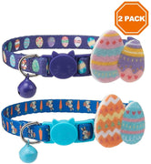 PAWCHIE - Collares para gato con campana - 2 unidades ajustables con huevo de Pascua y conejo de 20 a 11.0 in - BESTMASCOTA.COM