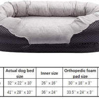 Cama para perro y cachorro de lujo con camas de espuma ortopédica con funda extraíble lavable, ultra cómoda, cojín de borde acolchado, parte inferior antideslizante, para perros/cachorros - BESTMASCOTA.COM