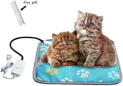 EACHON Heating Pad for Dogs Cats Electric Heated Pet Beds Warming Pet Mats Adjustable Safety Waterproof Chew Resistant Steel Cord wifh Free pet Comb (S Gray) - BESTMASCOTA.COM