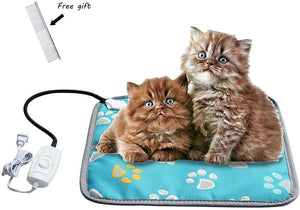 EACHON Heating Pad for Dogs Cats Electric Heated Pet Beds Warming Pet Mats Adjustable Safety Waterproof Chew Resistant Steel Cord wifh Free pet Comb (S Gray) - BESTMASCOTA.COM