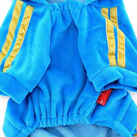 SMALLLEE_Lucky_STOE Pet Clothes Small Dog Cat Velvet Crown Jumpsuit Coat Hooide Pajamas Tracksuit - BESTMASCOTA.COM