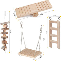 Dono Hamster Chew Toys - Natural Wooden Play Toy Exercise Bell Roller Teeth Care Molar Toy for Guinea Pig Chinchilla Hamster Parrot Bunny Other Small Animals - BESTMASCOTA.COM