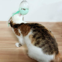 LECHONG Juguetes interactivos para gatos, juguetes de plumas para gatos, pelota para gatos, juguete para dispensar puzles con resorte flexible y potente succión - BESTMASCOTA.COM
