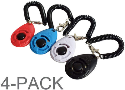 Ruconla- Juego de 4 clickers para entrenamiento de perros con correa de muñeca, juego de clicker para entrenamiento de mascotas - BESTMASCOTA.COM