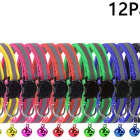 KZHAREE Collar reflectante de nailon para gato, campana, ajustable, para perros pequeños (12 piezas/juego) - BESTMASCOTA.COM