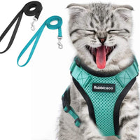 rabbitgoo Cat Harness and Leash Set for Walking, Escape Proof Adjustable Soft Vest for Large Cat Small Pets, Reflective Strip Metal Clip Ring Outdoor Cat Jacket Harness with 2 Long Cat Leashes - BESTMASCOTA.COM