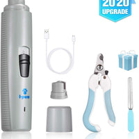 I-pure Artículos Amoladora de uñas para perros, cortadora eléctrica de uñas, 2 velocidades para mascotas, kit de aseo para perros, recargable, sin dolor, para perros pequeños y medianos, grandes - BESTMASCOTA.COM