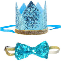 Perktail Cute Pet Birthday Crown Hat and Bow tie Collar Set for Dog Cat Birthday Party Supplies - BESTMASCOTA.COM