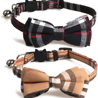 KUDES - Juego de 2 collares para gato con pajarita y campana para gatitos y algunos cachorros, ajustable de 7.8 a 10.5 pulgadas - BESTMASCOTA.COM