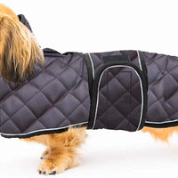Geyecete Abrigo de invierno acolchado térmico cálido para perro con forro polar cálido, ropa para perro al aire libre con bandas ajustables para perros medianos, grandes - BESTMASCOTA.COM
