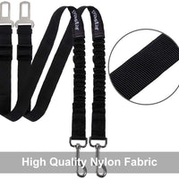 Vastar arnés para cinturón de seguridad para perro, 2 paquetes de correa ajustable para perro, gato, arnés de seguridad para cinturón de seguridad para mascotas con elástico de nailon para amortiguación de impactos - BESTMASCOTA.COM