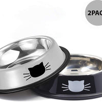 Cuenco de acero inoxidable para gatos, de acero inoxidable, para gatos, gatos, conejos, gatos, platos pintados, fácil de limpiar, duradero, para alimentos y agua - BESTMASCOTA.COM