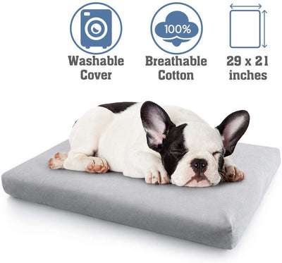 rabbitgoo - Cama para perro, 29 x 21 pulgadas, superfelpa, con funda extraíble y lavable a máquina, almohadilla antideslizante para perros y gatos, colchón de cama de algodón suave para dormir - BESTMASCOTA.COM