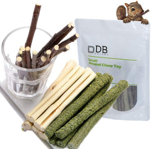 Dbeans Flourithing 3 tipos de juguetes combinados para masticar palos molar dulce de bambú de manzana rama Timothy hierba para mascotas Chinchilla ardilla gerbil hámster ardilla cobayas - BESTMASCOTA.COM