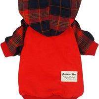 Fitwarm - Ropa para mascotas con capucha y capucha, color rojo - BESTMASCOTA.COM