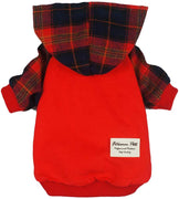 Fitwarm - Ropa para mascotas con capucha y capucha, color rojo - BESTMASCOTA.COM