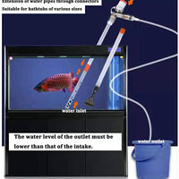 Yokgrass 5 in 1 Fish Tank Cleaner, Aquarium Gravel Vacuum Gravel Cleaner Siphon Vac with Algae Scraper, Water Flow Controller and Extendable Pipe for Quick Water Changing, Sand and Gravel Cleaning - BESTMASCOTA.COM