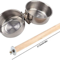 HEEPDD - Perchas para pájaros con comedero, 8.5 in, acero inoxidable, para loros de tamaño pequeño y pájaros medianos - BESTMASCOTA.COM
