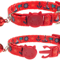 PAWCHIE - Collar ajustable para gato con campana, diseño de patrón oceánico para gatito (3 unidades) - BESTMASCOTA.COM