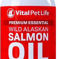 Aceite de salmón para perros, gatos y caballos, aceite de pescado Omega 3 Suplemento alimenticio para mascotas, Wild Alaskan 100% natural, ayuda a la piel seca, alergias y articulaciones, promueve un abrigo saludable, ayuda a la inflamación, 8 oz - BESTMASCOTA.COM