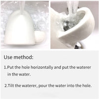 Dahey Alimentador de agua potable Cerámica Botella de agua de agua de agua dulce automático pequeñas mascotas para hámster erizo, chinchilla hurón pequeño cobayo, blanco, 8 onzas - BESTMASCOTA.COM