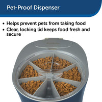 PetSafe - Comedero automático de seis comidas para mascotas, dispensa comida para gatos y perros, reloj digital con pilas y pantalla LCD - BESTMASCOTA.COM