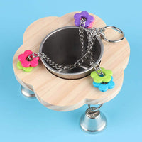 HEEPDD comedero para pájaros para jaula, ahorra espacio para colgar, taza de alimentación de acero inoxidable con campana y juguete para masticar para loros de tamaño pequeño y mediano - BESTMASCOTA.COM