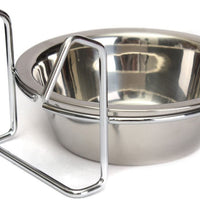 Pet Food Agua Taza con tornillo Ganchos de acero inoxidable para Pet Bird cajones Jaulas Coop perro gato Parrot un pájaro conejo mascota - BESTMASCOTA.COM