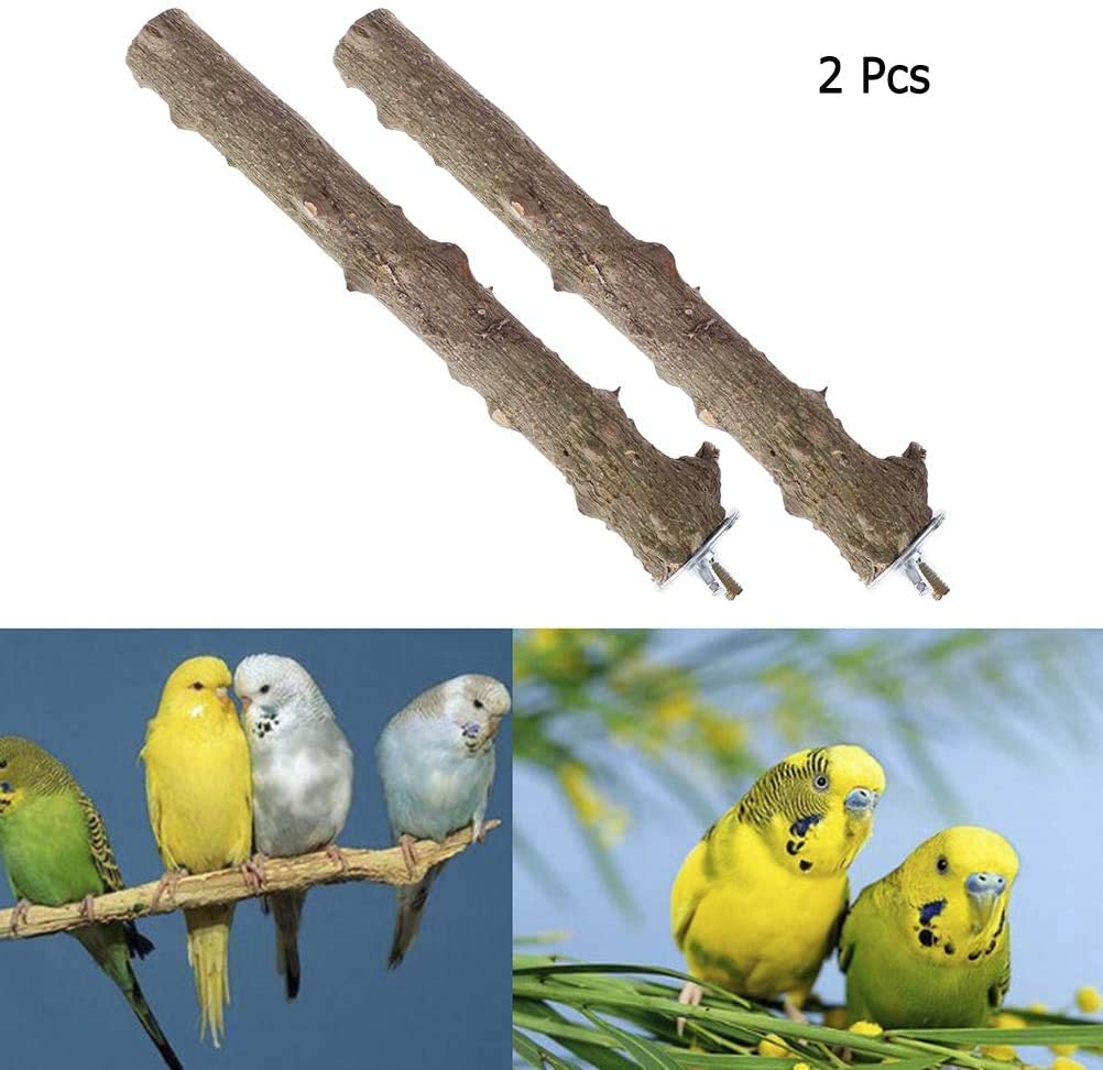 snnplapla 2pcs Bird Parrot Natural Madera Tenedor Stand Perch Toy -- 15 cm Birdcage Stands Pet Bird juguetes - BESTMASCOTA.COM