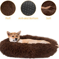 SlowTon - Cama calmante para perro, ultrasuave, cojín cálido de felpa para perro o gato, con esponja, parte inferior antideslizante para mascotas pequeñas, medianas, para dormir en el interior, lavable a máquina - BESTMASCOTA.COM
