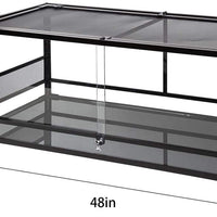 REPTIZOO terrario de cristal repelente, puerta corredera con pantalla de ventilación Reptile Terrarium cerca de 48.0 in x 17.7 in x 17.7 in - BESTMASCOTA.COM