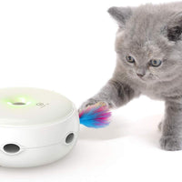 VAVA - Juguete interactivo de plumas para gatos, electrónico, para gatos, con cambio automático de dirección, estimula al azar las lentes de los gatos e instintos con plumas de Turquía (batería AA incluida) - BESTMASCOTA.COM