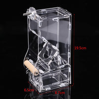 HEEPDD Alimentador de jaula para pájaros, de acrílico a la moda, alimentador de semillas de comida para mascotas, sin líos, alimentador automático de loros con perca para Finch de parakeet de cacatúas - BESTMASCOTA.COM